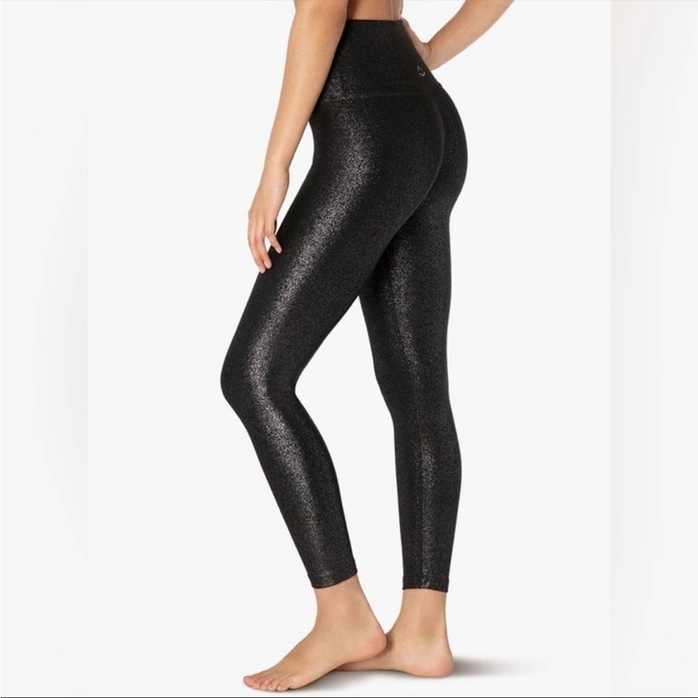 Beyond Yoga Black High Rise Speckled Patterned Leggings Size Medium